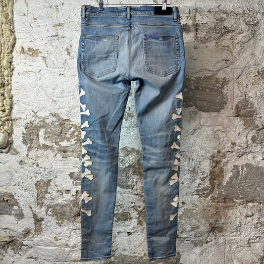 Amiri White Bones Blue Denim Jeans Sz 32