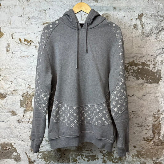 Louis Vuitton White Monogram Hoodie Grey Sz L