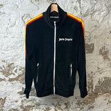 Palm Angels Black Rainbow Velour Track Jacket Sz S