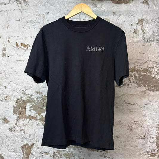 Amiri White Leaf Spell T-shirt Black Sz S