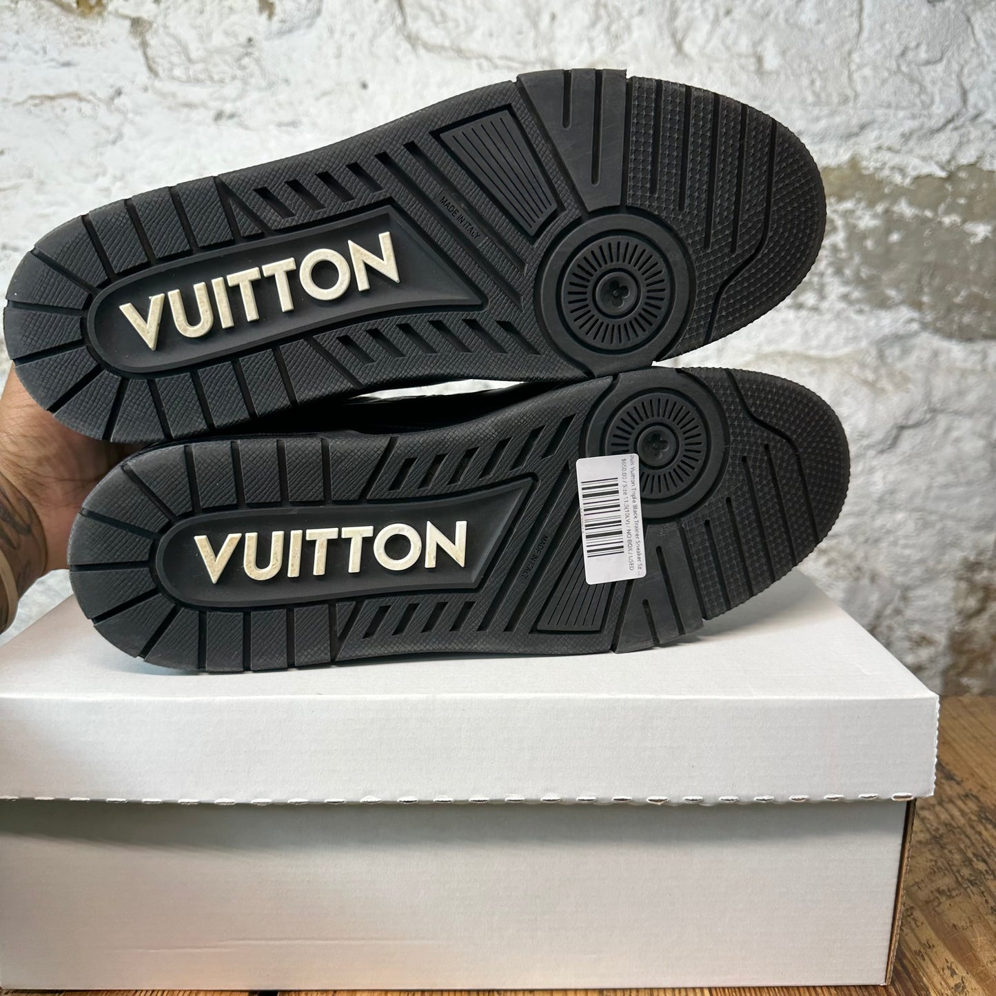 Louis Vuitton Triple Black Trainer Sneaker Sz 11.5 (10LV)