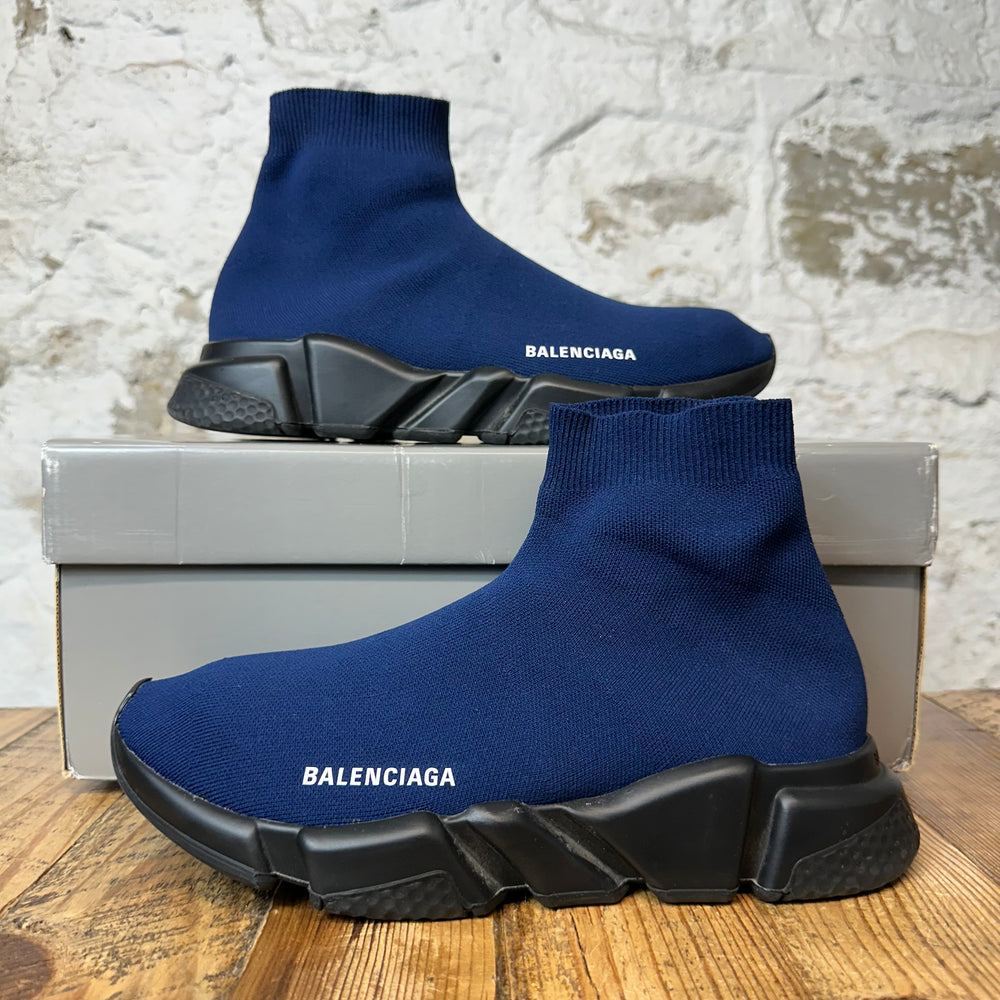 Baleciaga Navy Black Sock Runner Sneaker Sz 8 (41)