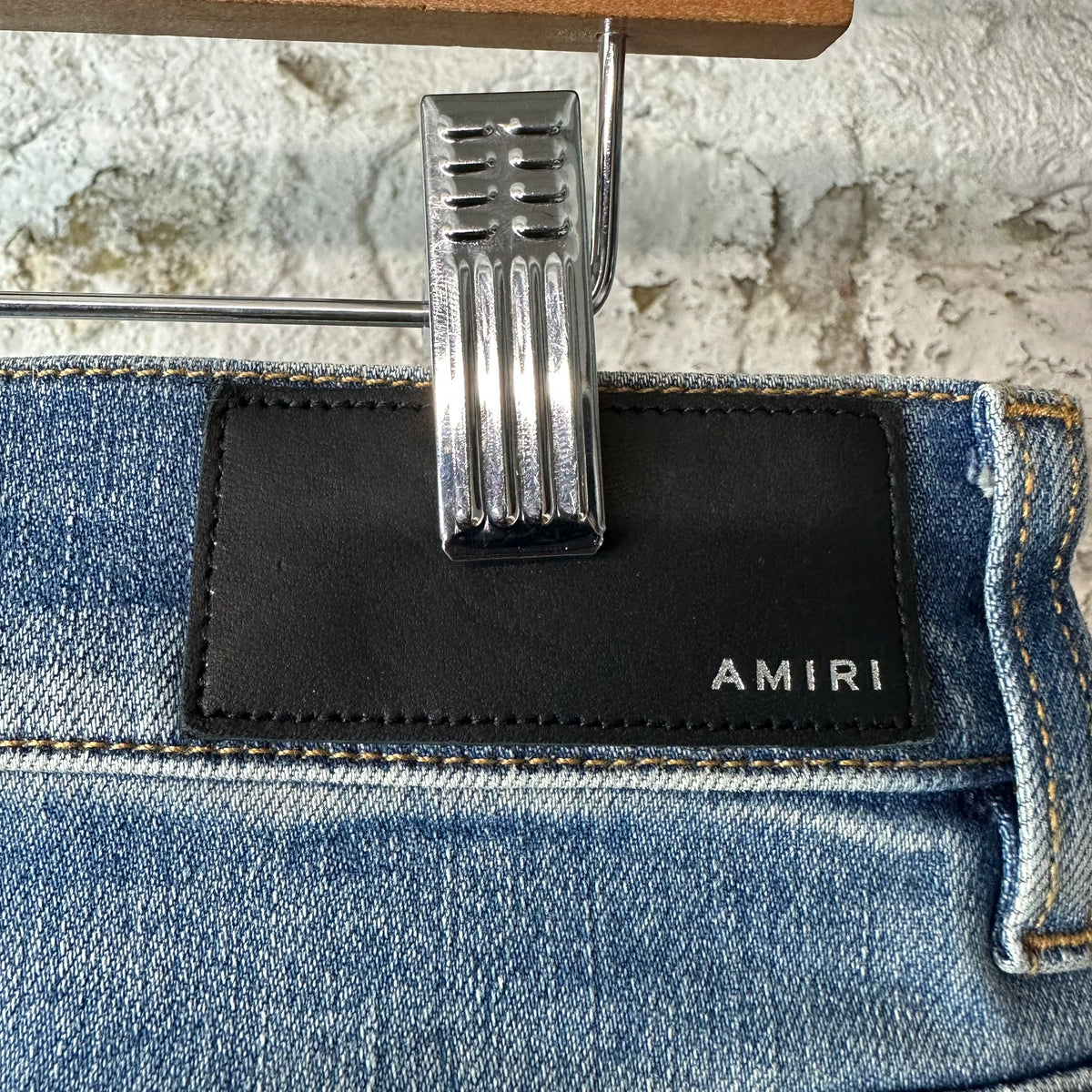 Amiri MX1 Black Multicolor Paisley Blue Denim Jeans Sz 32