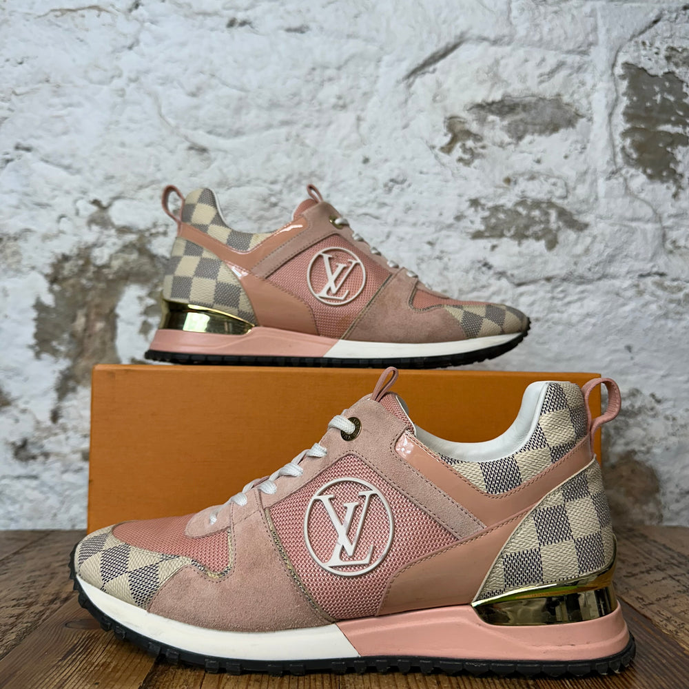 Louis Vuitton Damier Azur Pink Suede Runaway Sneaker Sz 7 (40)