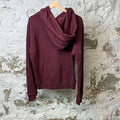 Off White Small Logo Burgundy Hoodie Sz S