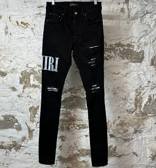 Amiri Blue Tie Dye Spell Black Denim Jeans Sz 29