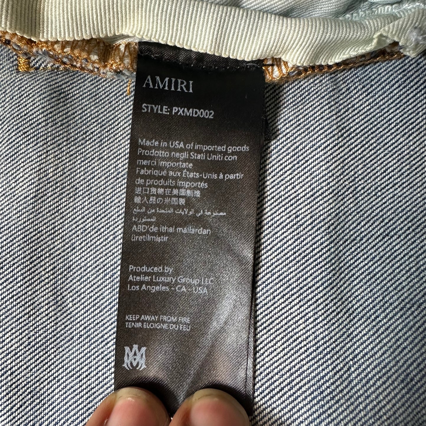 Amiri Plain Blue Denim Jeans Sz 30