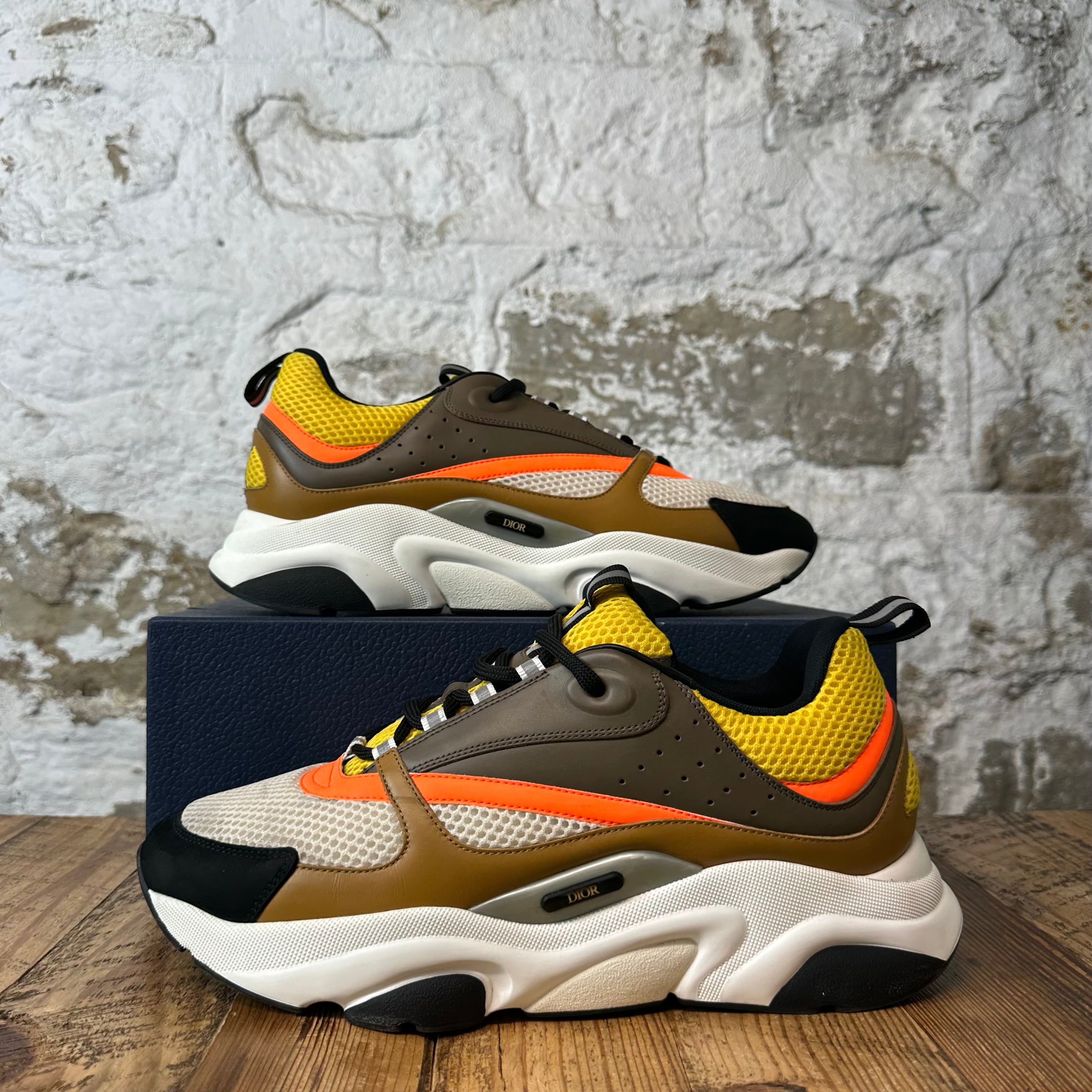 Dior B22 Yellow Brown Orange Sneaker Sz 13 (46)