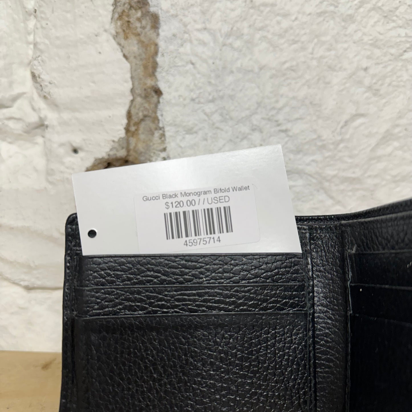 Gucci Black Monogram Bifold Wallet