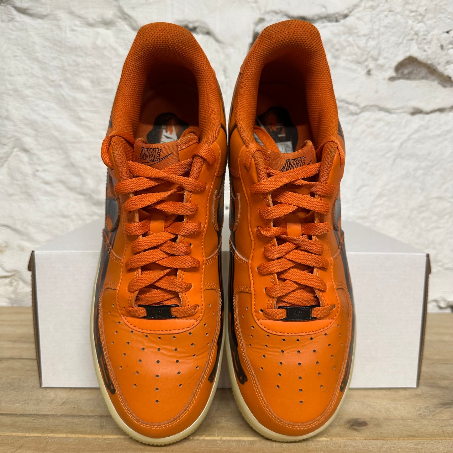Nike Air Force 1 Low Orange Skeleton Sz 10