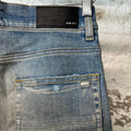 Amiri Embroidered Reaper Logo Blue Denim Jeans Sz 30