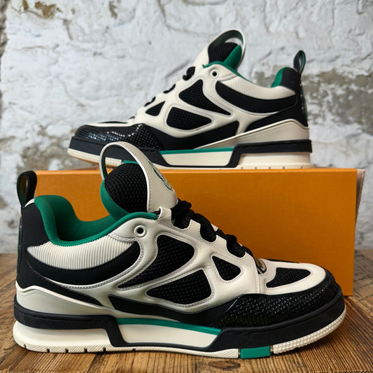 Louis Vuitton Green Black White Skate Sneaker Sz 10.5 (9LV)