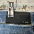 Amiri Distressed Side Spell Blue Denim Jeans Sz 33
