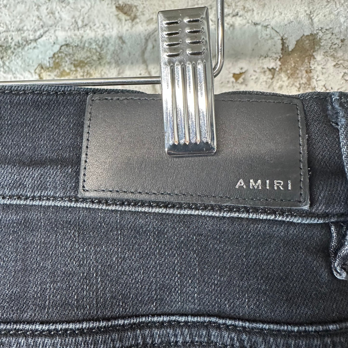 Amiri Leopard Thrasher Black Denim Jeans Sz 32