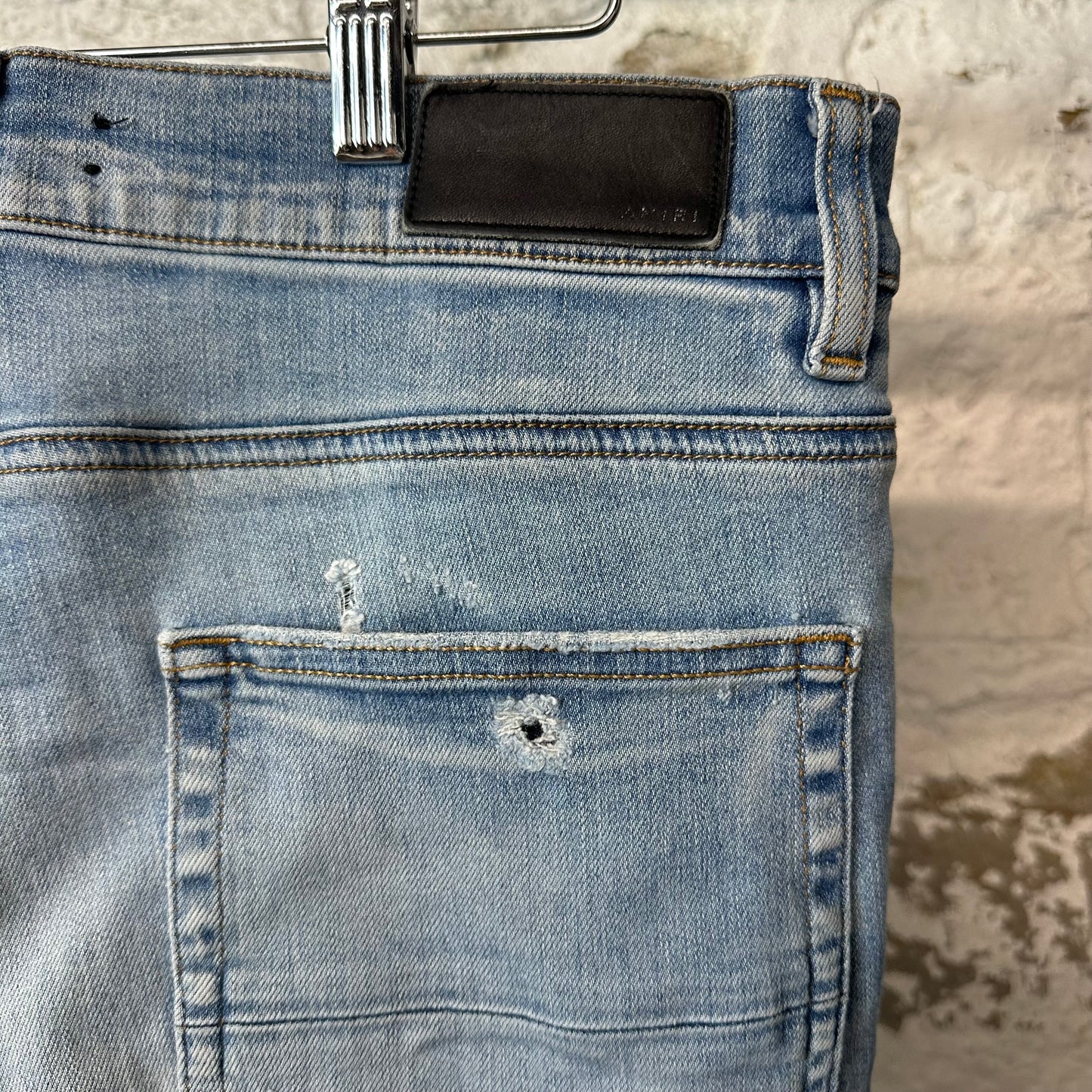 Amiri Plain Blue Denim Jeans Sz 34