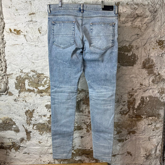 Amiri MX1 Crystal Patch Washed Blue Denim Jeans Sz 36