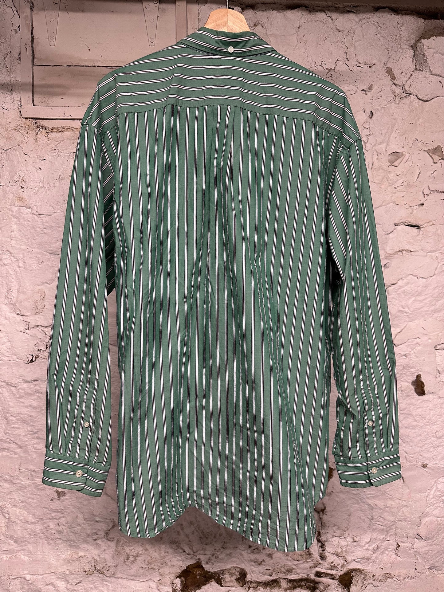 Supreme Green Striped Button Up Shirt Sz XL