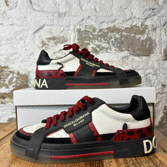 Dolce Gabbanna Red White Black Portofino Sneaker Sz 10.5