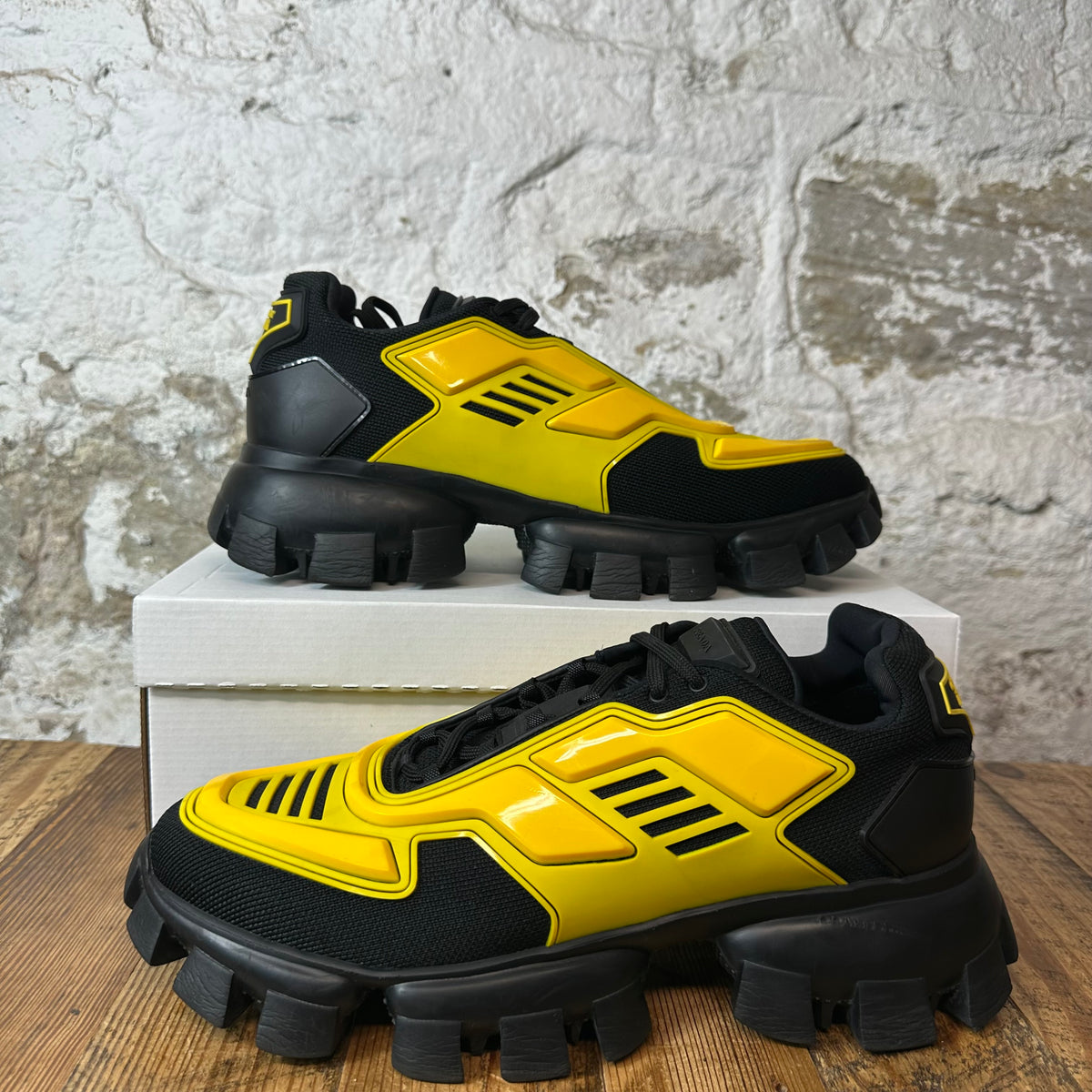 Prada Cloudbust Thunder Black Yellow Sneaker Sz 11
