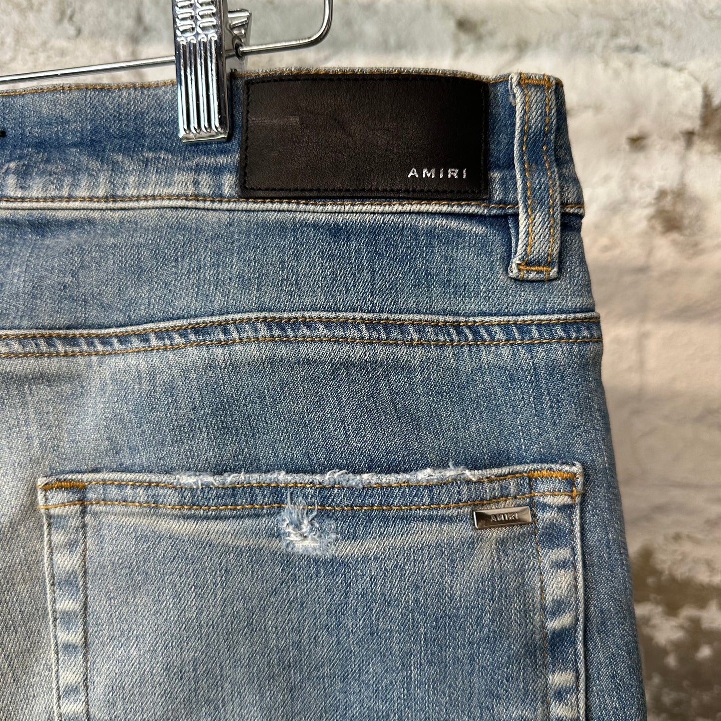 Amiri MX1 Pink Tie Dye Blue Denim Jeans Sz 34