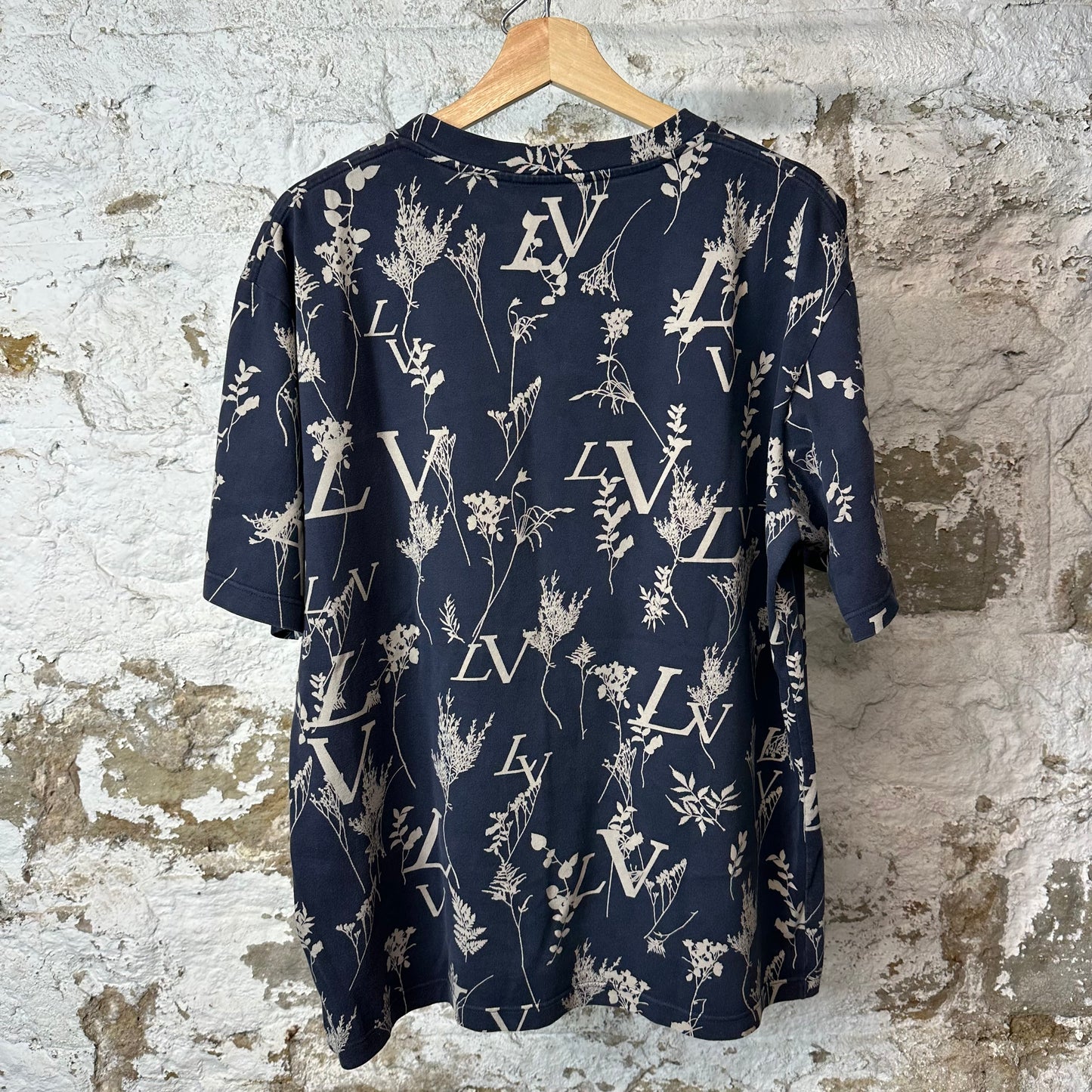 Louis Vuitton Floral Print Blue T-Shirt Sz XXL