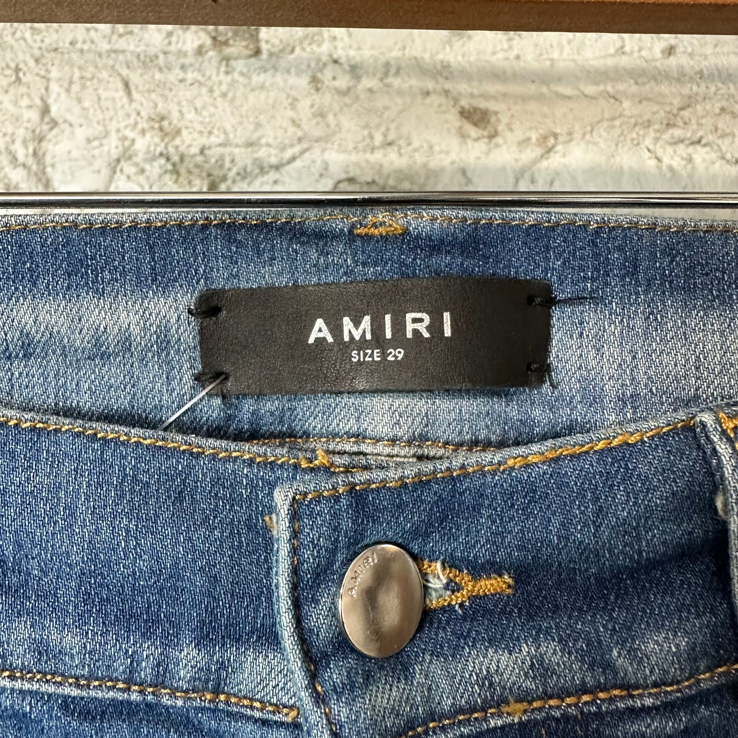 Amiri Plain Blue Honeycomb Denim Jeans Sz 29