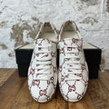 Gucci Red GG Monogram White Ace Sneaker Sz 9.5