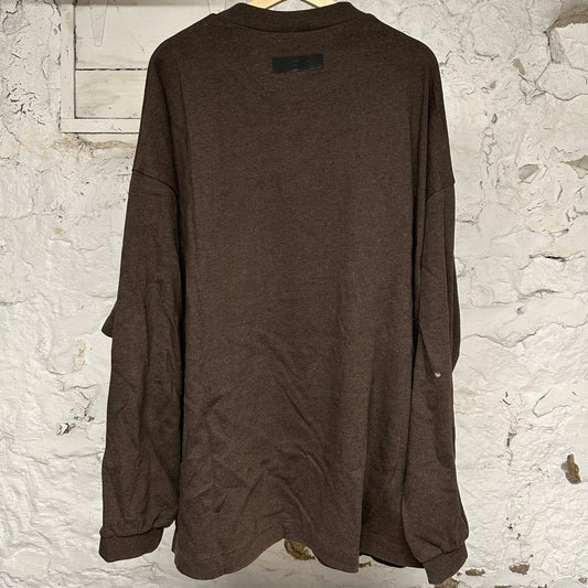 Fear of God Essentials Brown Arc Logo T-Shirt L/S Sz L