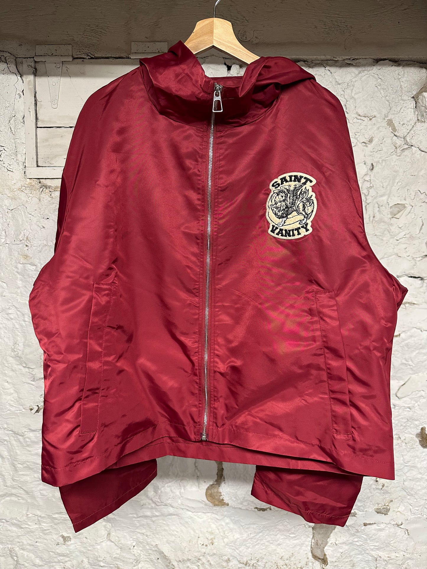 Saint Vanity Satin Red Jacket Sz L