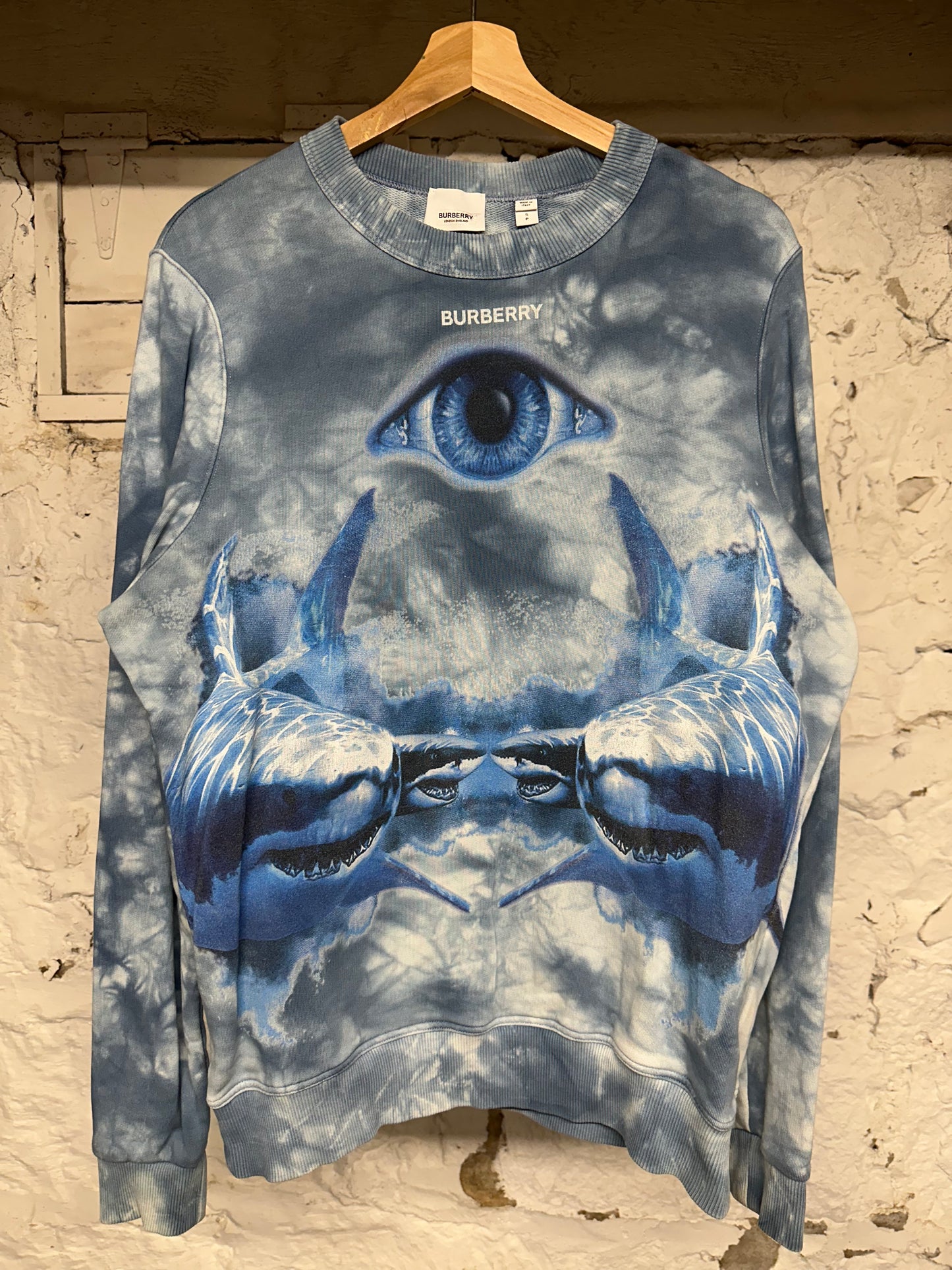 Burberry Shark Blue Crewneck Sz S