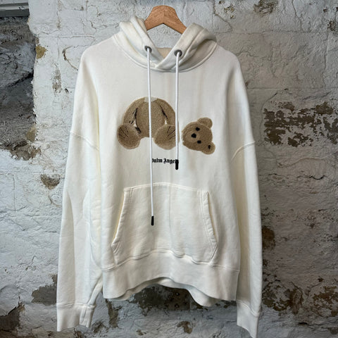 Palm Angels Bear Hoodie White Sz L