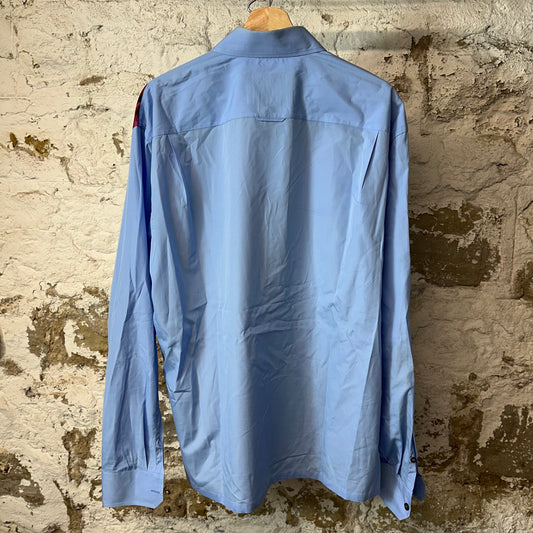Prada Frankenstein Rose Blue Button Up Shirt Sz XXL