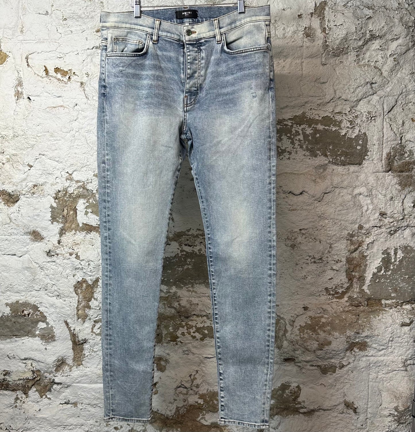 Amiri Plain Washed Blue Denim Jeans Sz 36