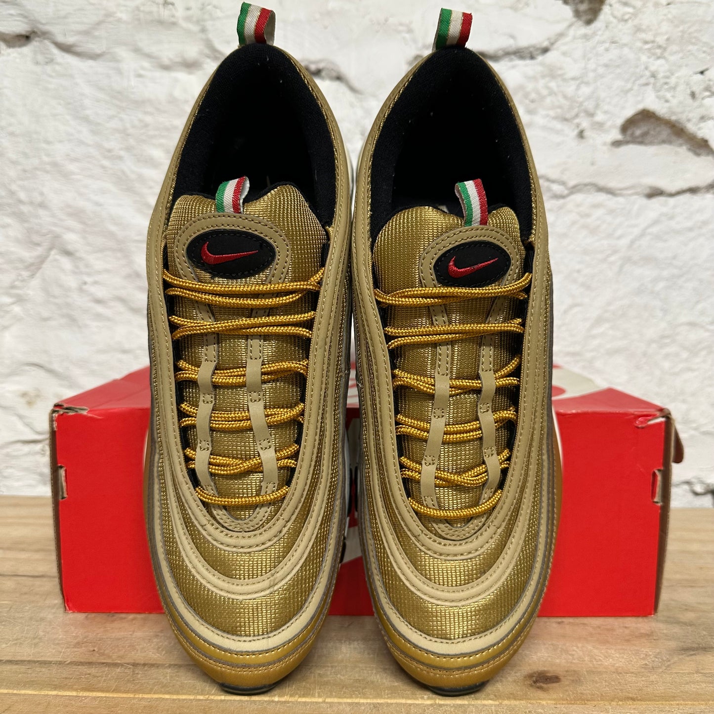 Nike Air Max 97 Metallic Gold Italy Sz 12