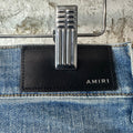 Amiri MX1 Black Multicolor Paisley Blue Denim Jeans Sz 31