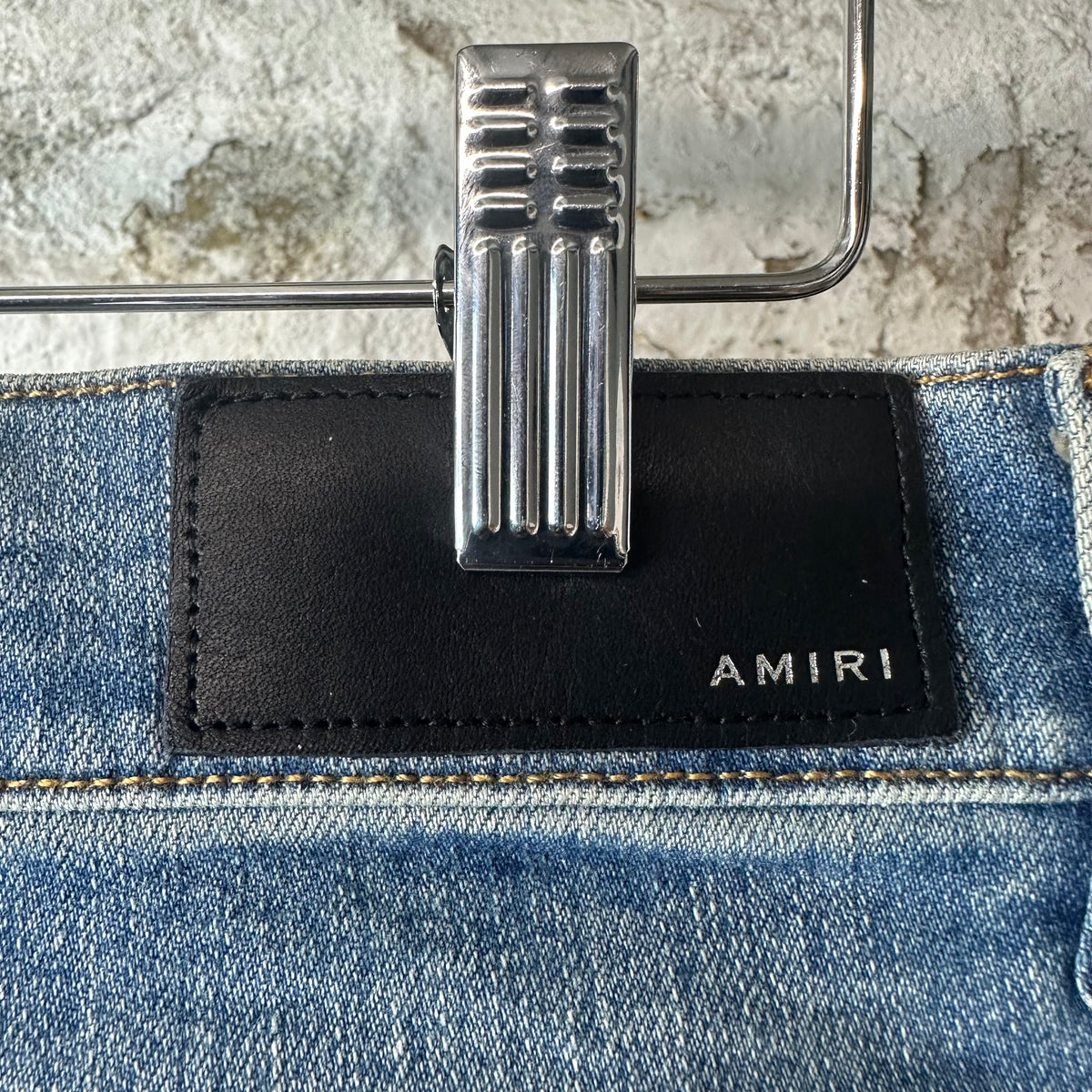 Amiri MX1 Black Multicolor Paisley Blue Denim Jeans Sz 31