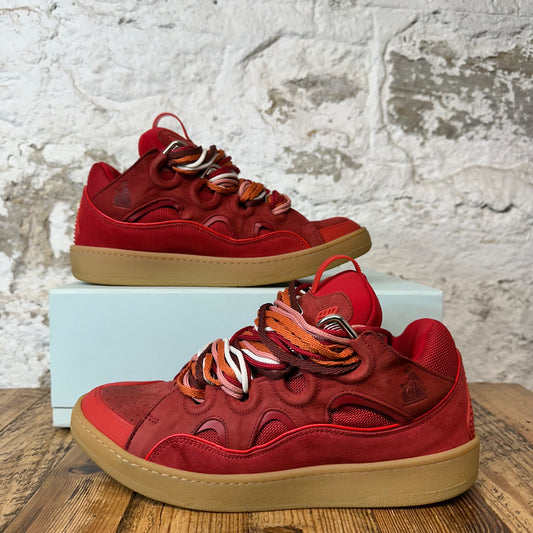 Lanvin Curb Multicolor Lace Red Gum Sneaker Sz 13 (46)