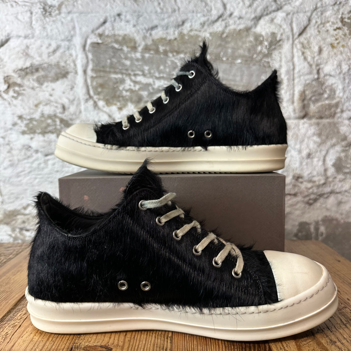 Rick Owens Pony Hair Black Milk Sneaker Sz 10 (43)