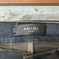 Amiri MX1 Black Leather Thrasher Dirty Blue Denim Jeans Sz 30