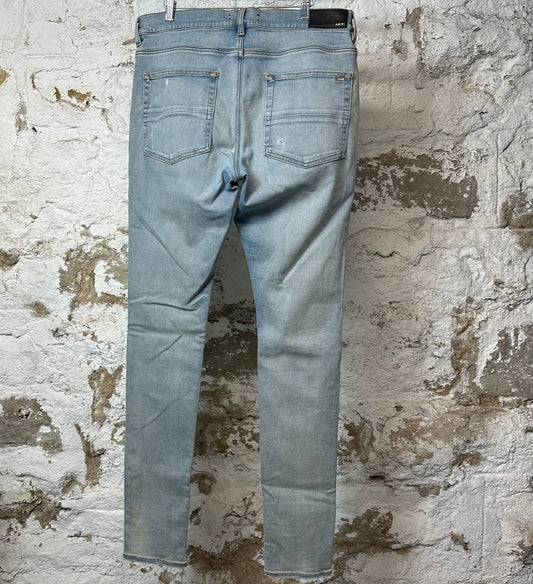 Amiri Plain Light Blue Denim Jeans Sz 36