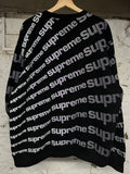 Supreme All Over Print Black Crewneck Sz XL