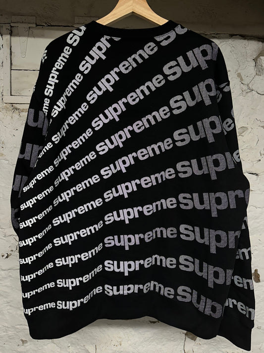Supreme All Over Print Black Crewneck Sz XL