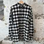 Palm Angels Black White Checkered Button Up Jacket Sz L