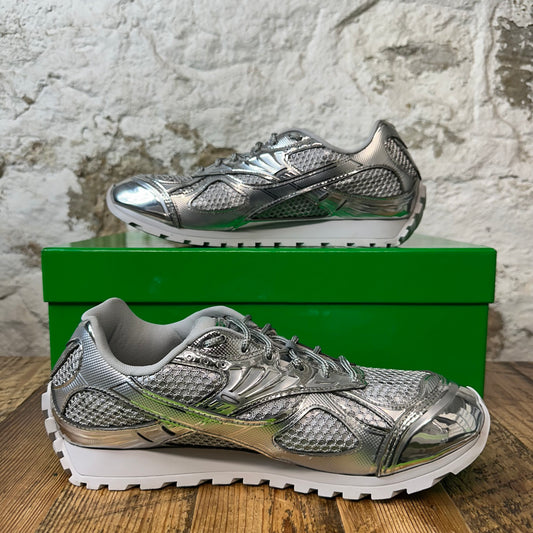 Bottega Veneta Silver Fishnet Orbit Sneaker Sz 10 (43)