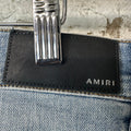 Amiri MX1 Green Suede Light Blue Denim Jeans Sz 32