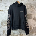 Amiri Checkered Sleeve Bones Hoodie Black Sz XL
