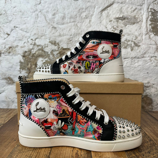 Christian Louboutin HigH Multicolor Collage Spike Sneaker Sz 9 (42)