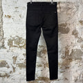 Amiri White AM Stripe Black Denim Jeans Sz 33