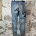 Amiri Embroidered Reaper Logo Blue Denim Jeans Sz 36