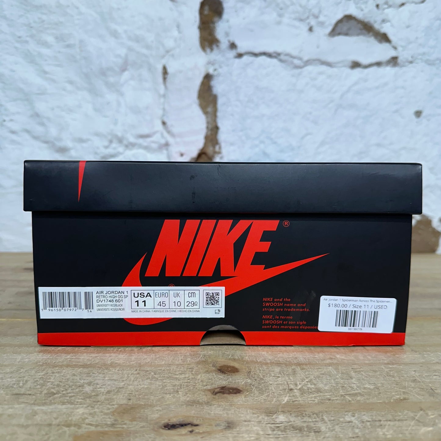 Air Jordan 1 High Spider-Man Across the Spider-Verse Sz 11